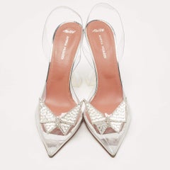 Amina Muaddi Transparent PVC Butterfly Slingback Pumps Size 38.5
