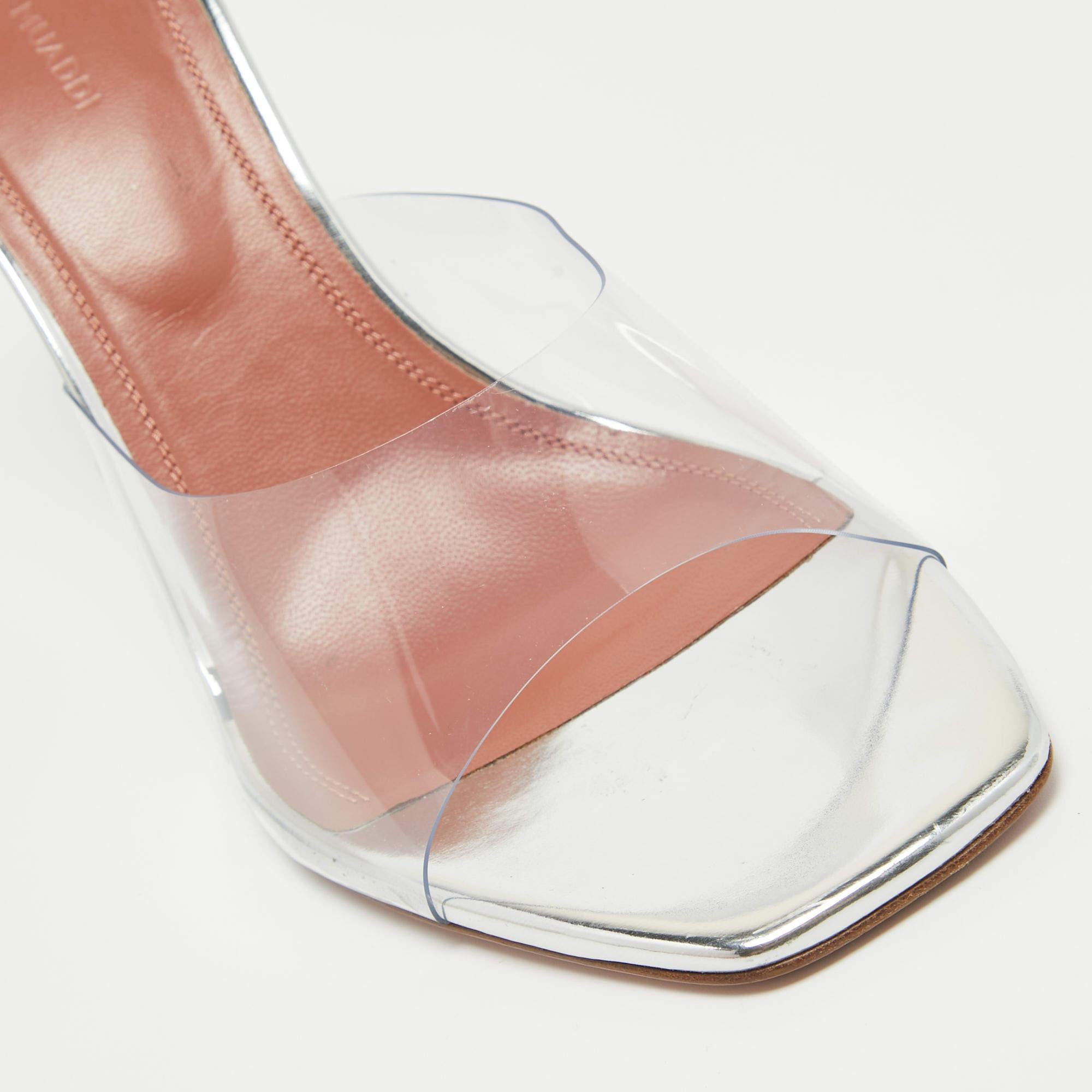 Amina Muaddi Transparent PVC Lupita Slide Sandals Size 41 1