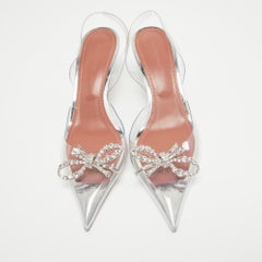 Amina Muaddi Transparent PVC Rosie Slingback Pumps Size 40