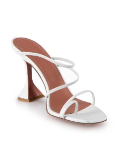 Amina Muaddi White Naima 95 Leather Sandals Size IT 40