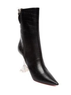 Amina Muaddi Women's Giorgia Crocodile-Embossed Ankle Boots