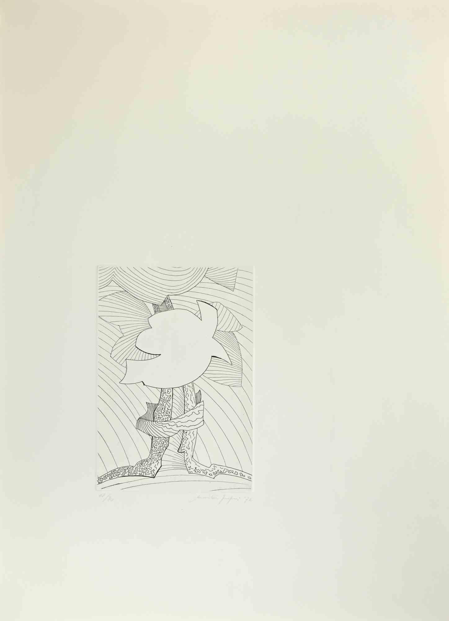 Abstract Composition - Etching by Amintore Fanfani - 1972 For Sale 1