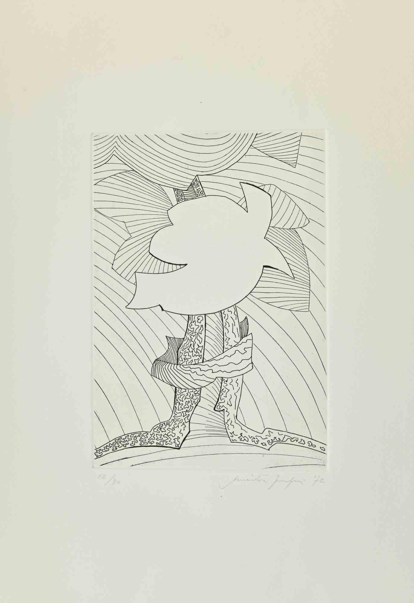 Abstract Composition - Etching by Amintore Fanfani - 1972 For Sale 1