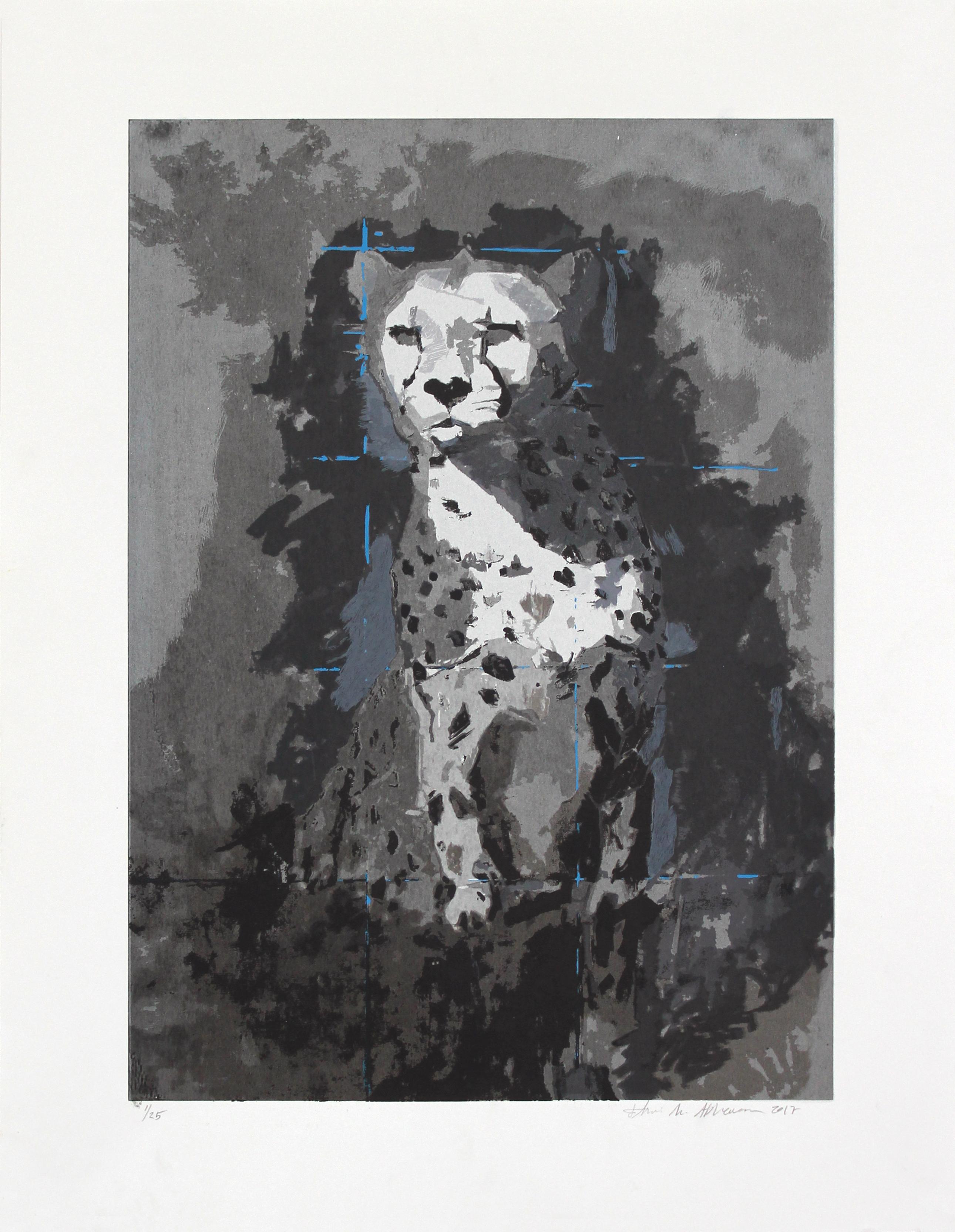 Amir Akhavan Animal Print – „Cheetah (schwarz-weiß)“