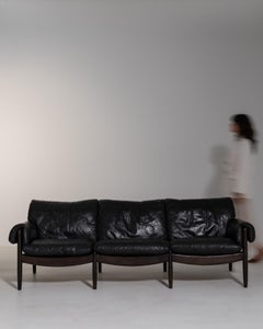 Canapé 3 places « Amiral Leather » par Eric Merthen, Belgique, 1970-1979