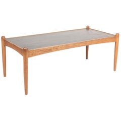 "Amiral" Low Table in Oak with Slate Top by Eric Merthen, 1960s