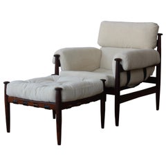 "Amiral" Rosewood Lounge Chair and Ottoman by Eric Merthen, Sweden, 1950s