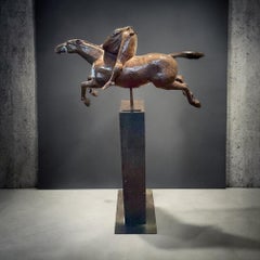 Ruiter Rider Horseman Bronze Sculpture Animal Horse Figurative In Stock