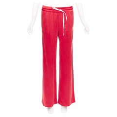 AMIRI 2018 leather trimmed washed silk side stripe drawstring trousers IT40 S