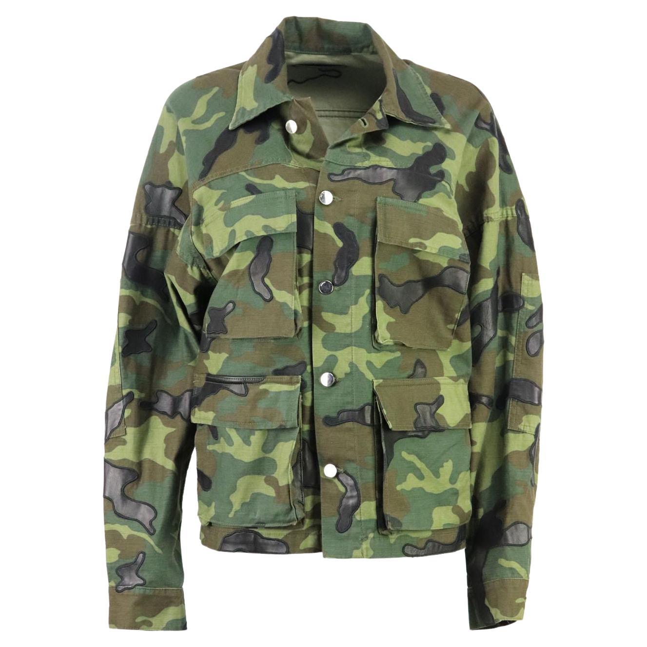 Amiri Brown and Multicolor Studded Camo Utility Jacket For Sale at 1stDibs