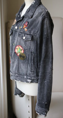 Amiri Appliquéd Embellished Distressed Denim Jacket
