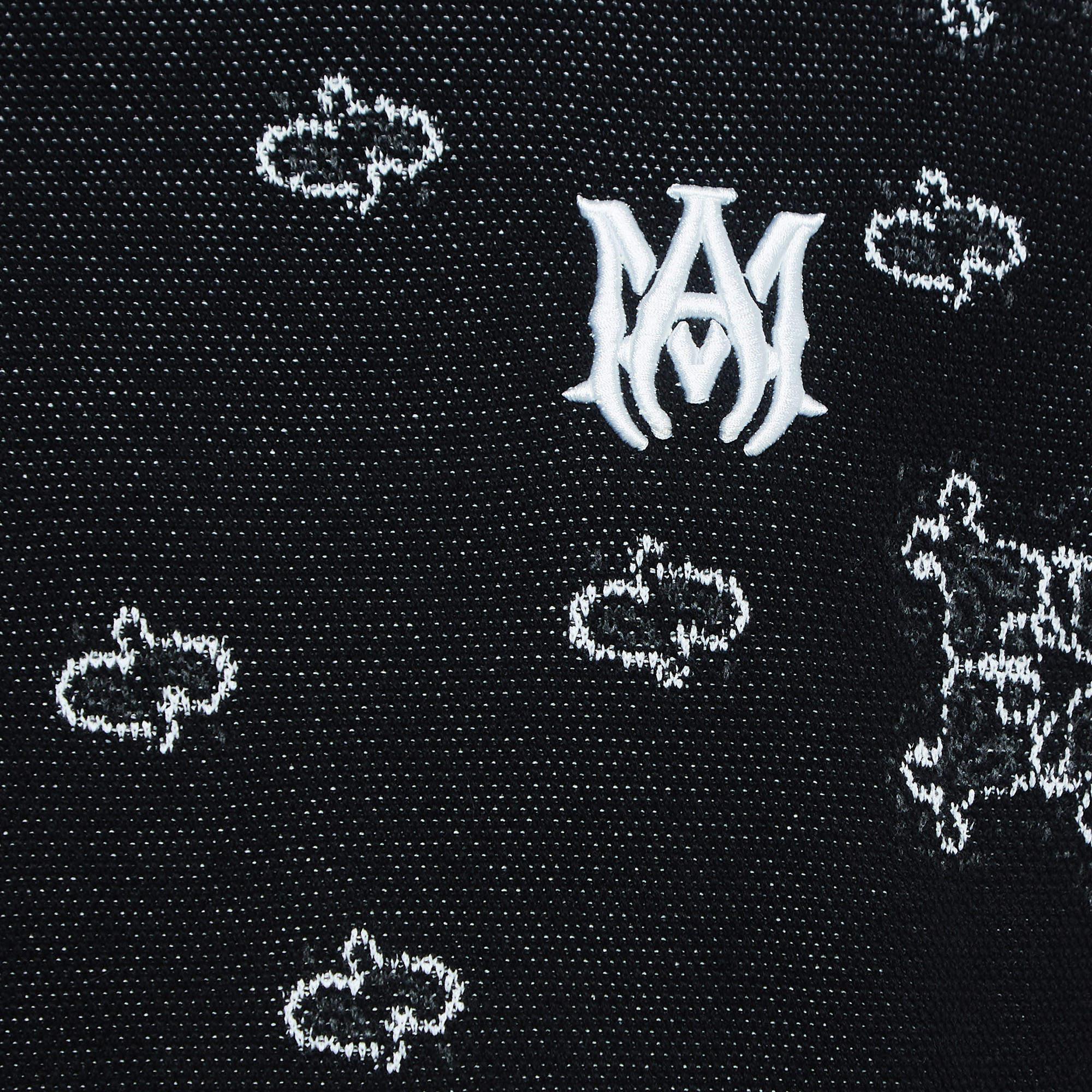 Amiri Black Bandana Print Knit Hooded Sweatshirt S 1