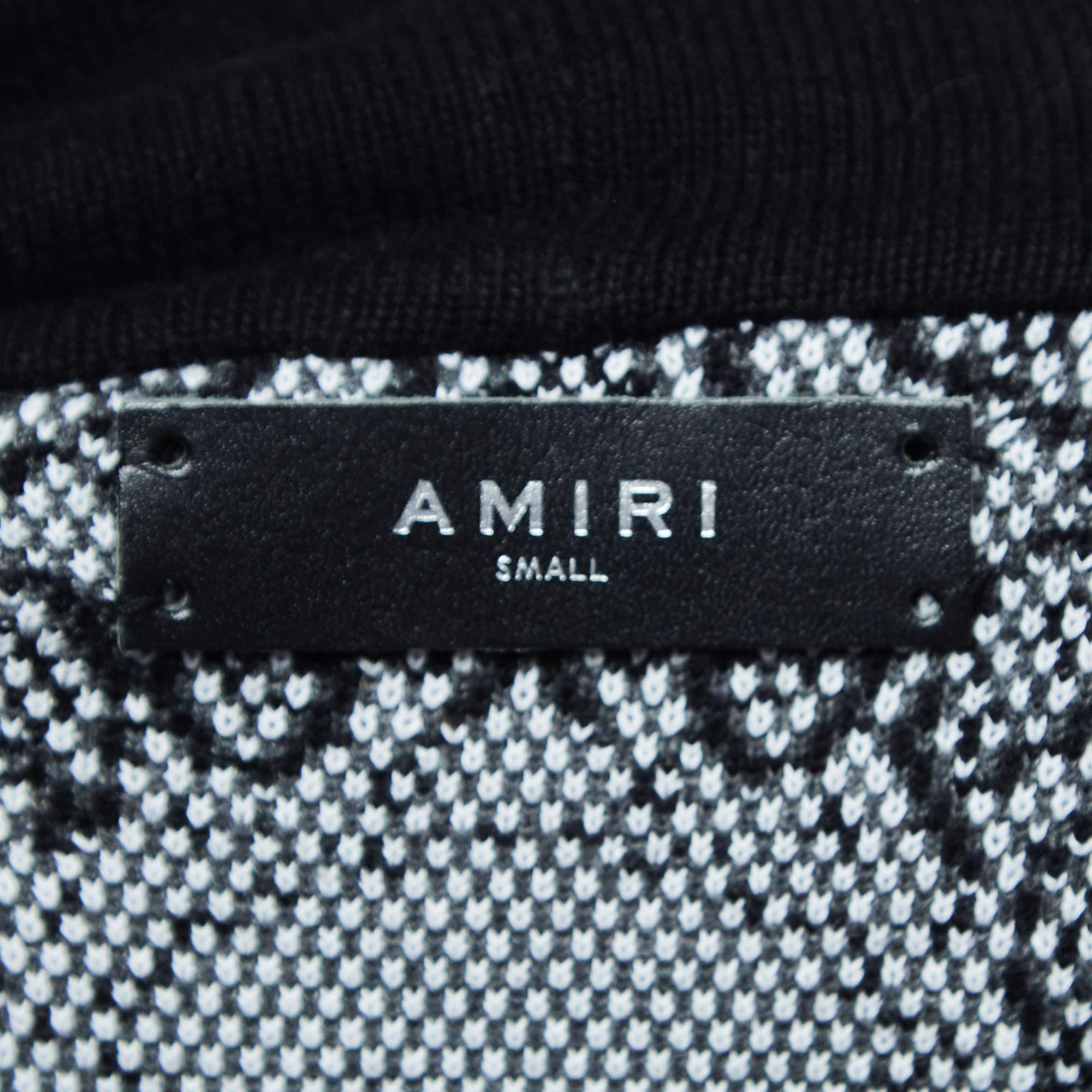 Amiri Black Bandana Print Knit Hooded Sweatshirt S For Sale 2