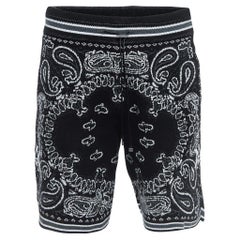 Amiri Black Bandana Print Knit Shorts L