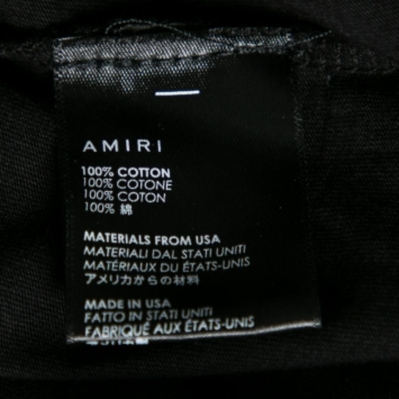 Amiri Black Cotton Leopard Star Printed Crew Neck T-Shirt XS Bon état - En vente à Dubai, Al Qouz 2