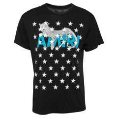Amiri Black Cotton Leopard Star Printed Crew Neck T-Shirt XS