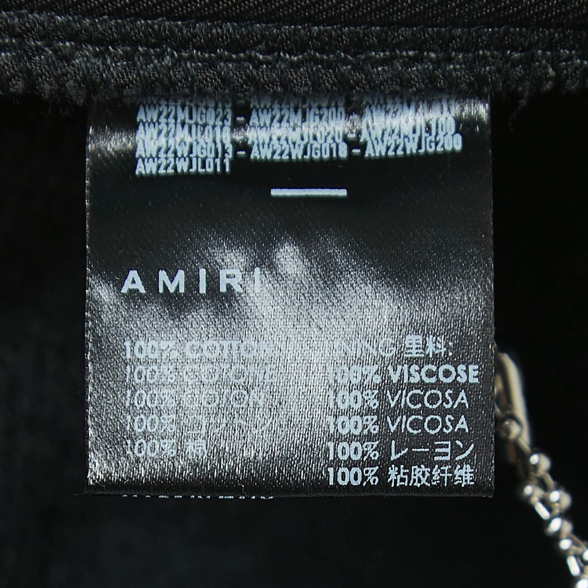 Amiri Black Cotton Logo Print Joggers L For Sale 1