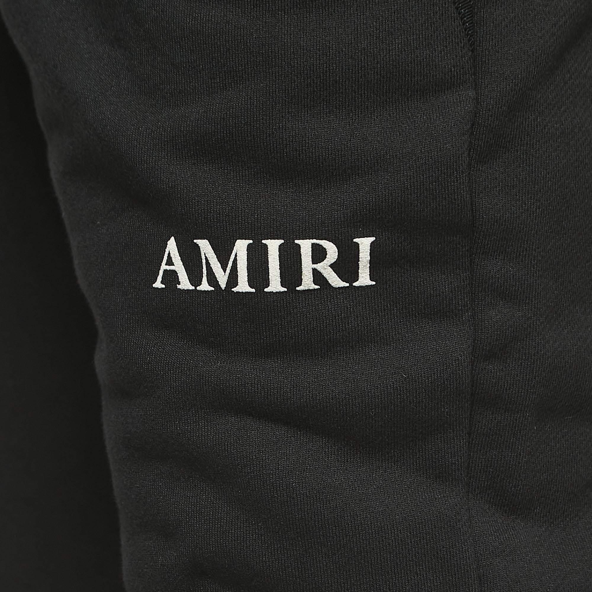 Amiri Black Cotton Logo Print Joggers L 1