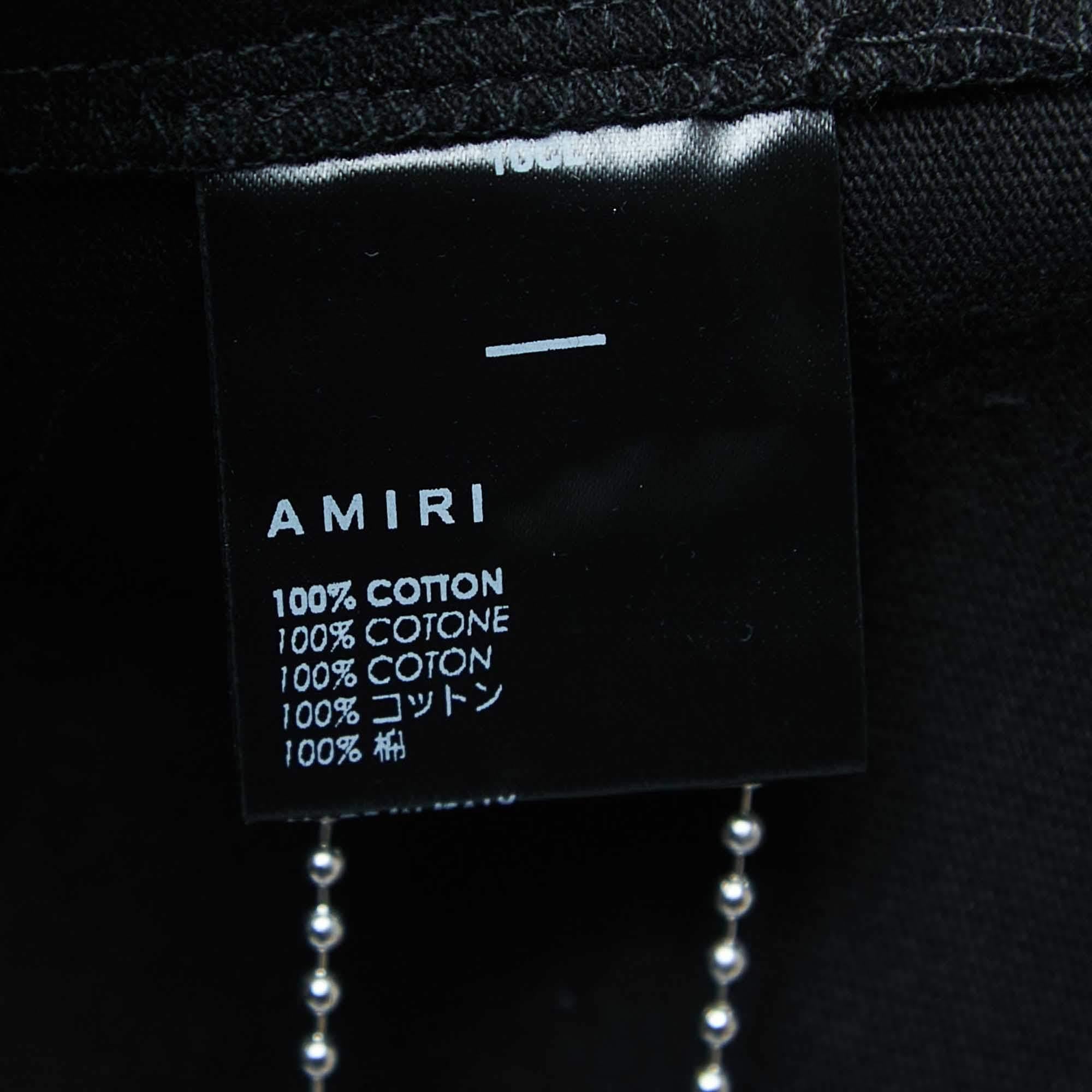 Men's Amiri Black Cotton Logo Print Pocket T-Shirt L For Sale