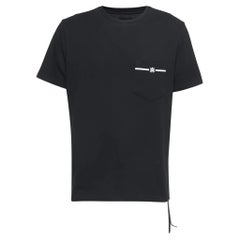 Amiri Schwarzes T-Shirt aus Baumwolle mit Logodruck und Tasche L