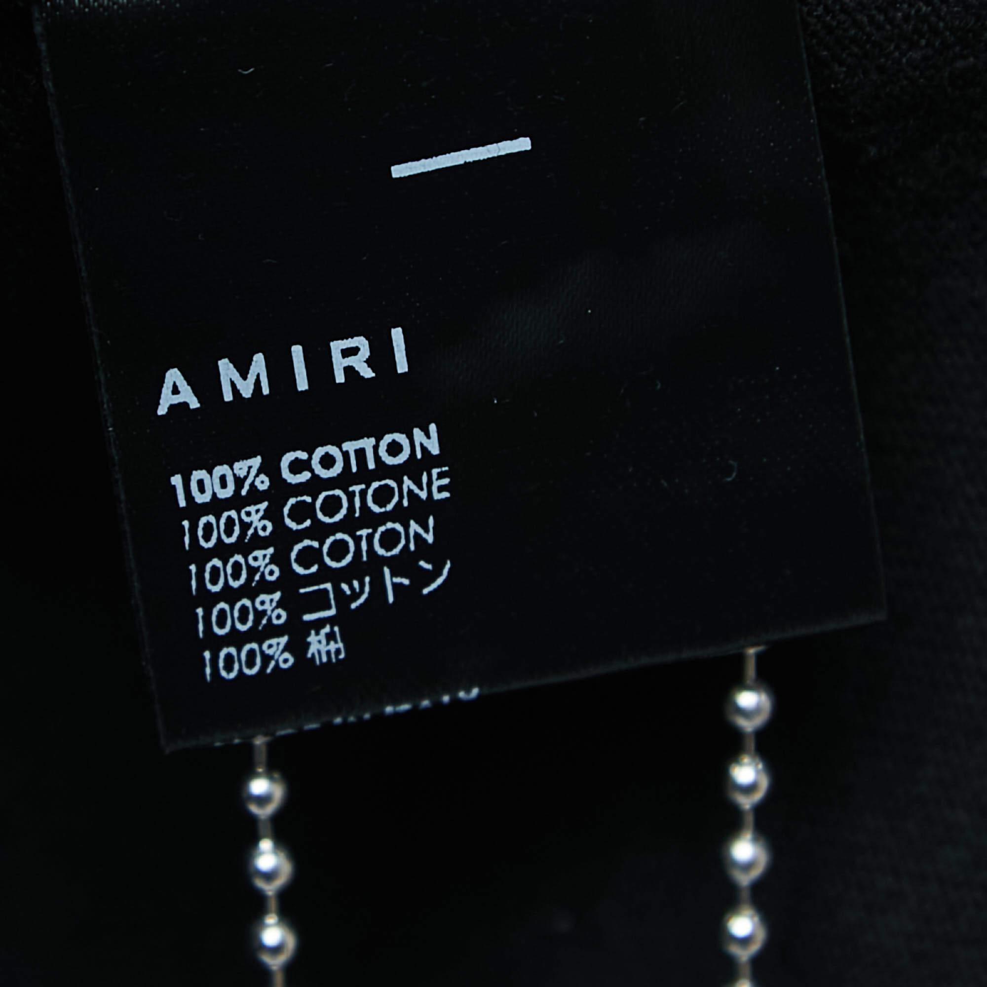 Amiri Black Cotton Logo Print Pocket T-Shirt M. T. M. en vente 1