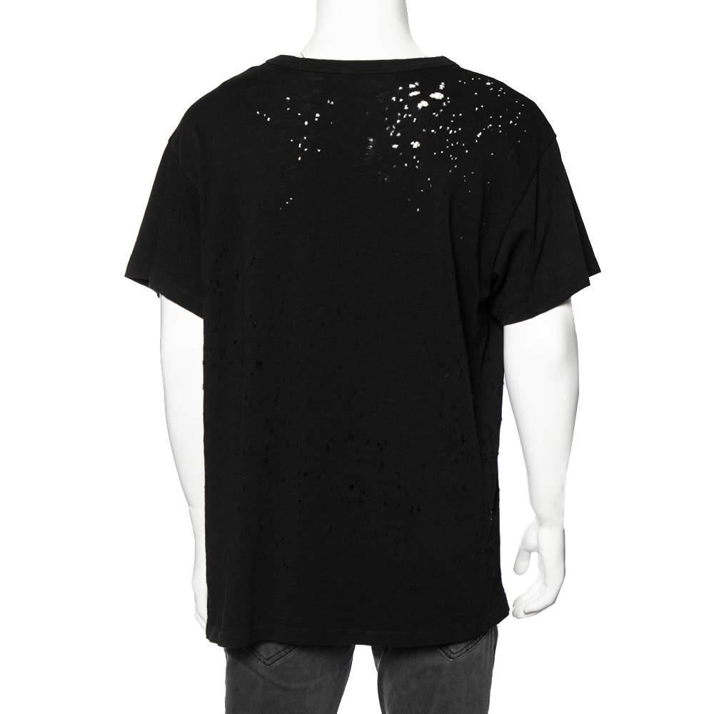 Amiri Black Cotton Washed Shotgun Crew Neck Short Sleeve T-Shirt M In Good Condition In Dubai, Al Qouz 2