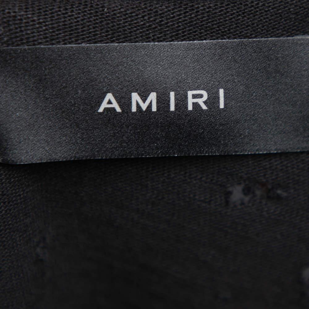 Amiri Black Cotton Washed Shotgun Crew Neck Short Sleeve T-Shirt M 1