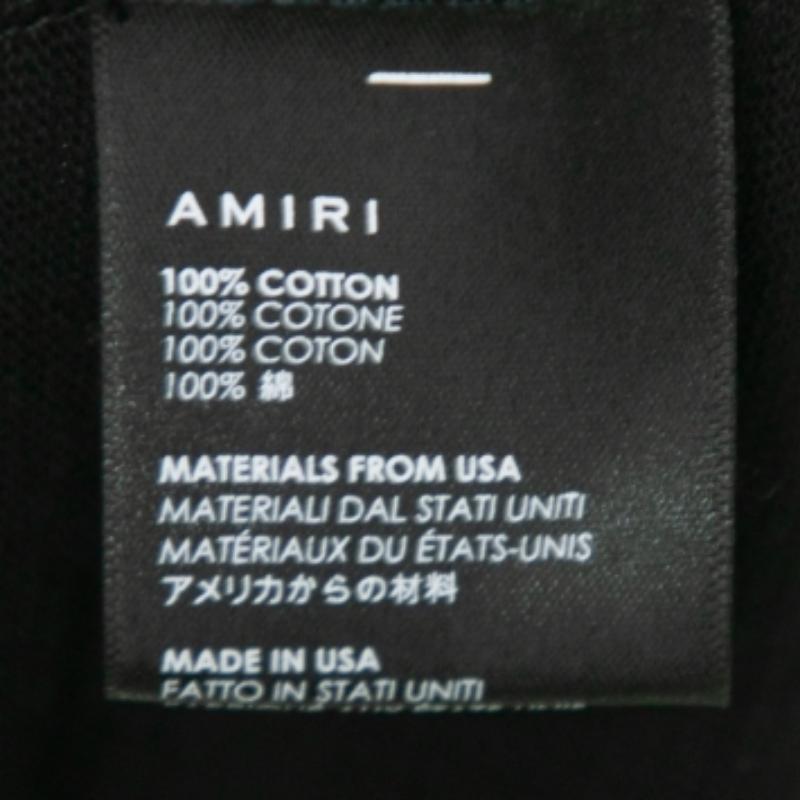 De los hombres Camiseta de manga corta de algodón lavado negro Amiri Cuello redondo M en venta