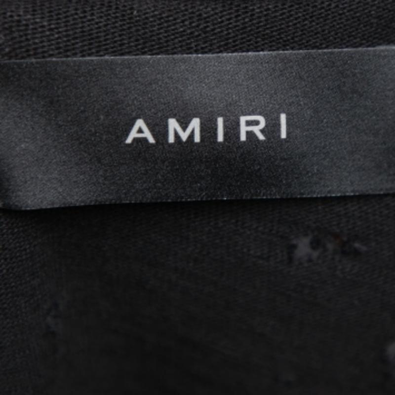 Camiseta de manga corta de algodón lavado negro Amiri Cuello redondo M en venta 1