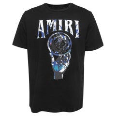 Amiri Black Crystal Ball Print Cotton T-Shirt XL