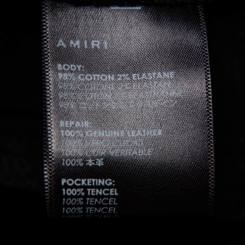 Women's Amiri Black Denim Side Chain Detail Distressed Skinny Jeans M For Sale