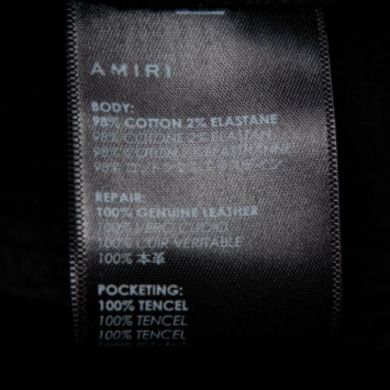 Amiri Black Denim Side Chain Detail Distressed Skinny Jeans M For Sale 2