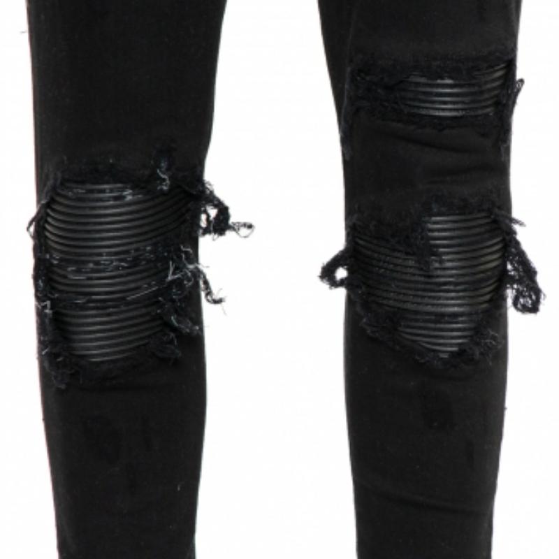 Amiri Black Denim Zipper Detail Distressed Jeans M For Sale 6
