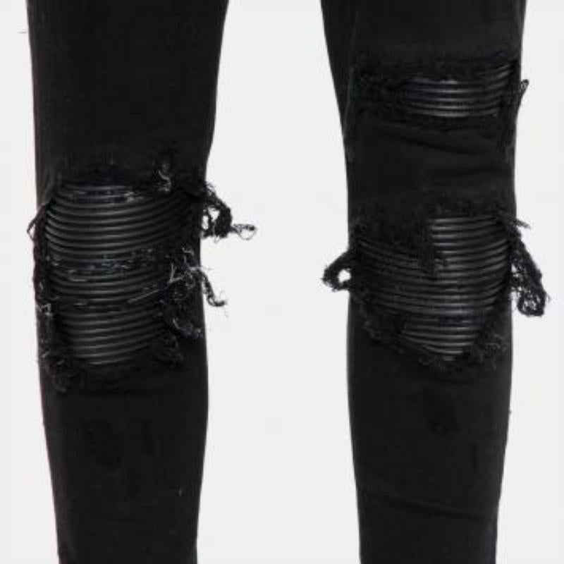 Amiri Black Denim Zipper Detail Distressed Jeans M For Sale 4