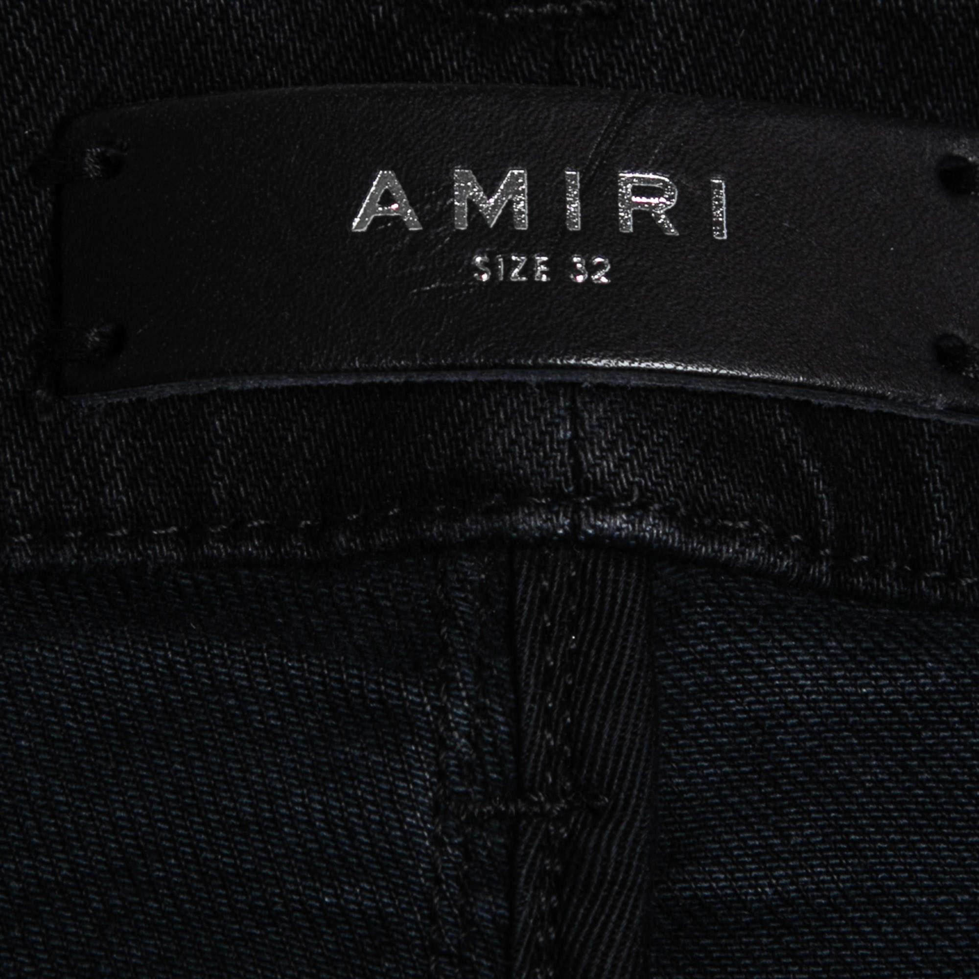 Amiri Schwarze Jeans aus Denim im Used-Look mit Pantoletten M Taille 32