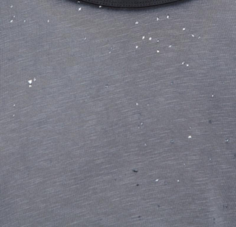 Amiri in cotone nero e grigio  Washed Out Effect Shotgun T Shirt S In condizioni buone in vendita a Dubai, Al Qouz 2
