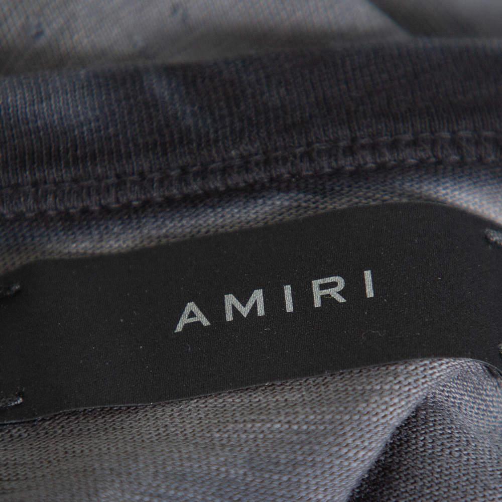  Amiri Black & Grey Cotton Washed Out Effect Shotgun T Shirt S Pour hommes 