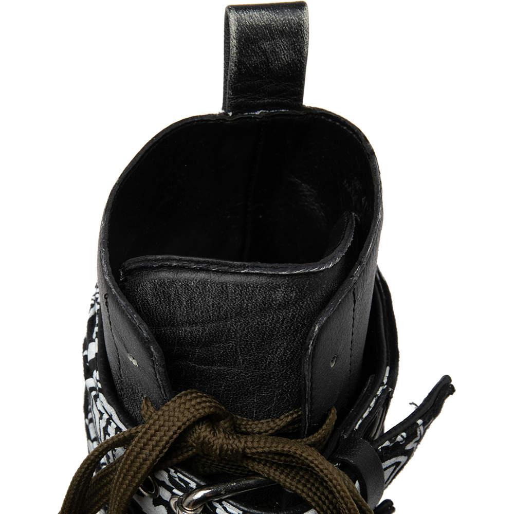 Men's Amiri Black Leather Combat Boots Size 41 For Sale