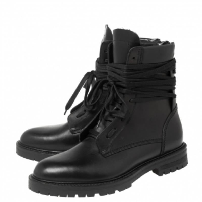Amiri Schwarze Combat-Stiefel aus Leder Größe 42 im Angebot 2