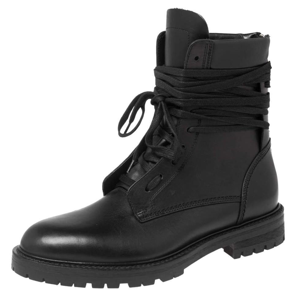 Amiri Black Leather Combat Boots Size 42 For Sale