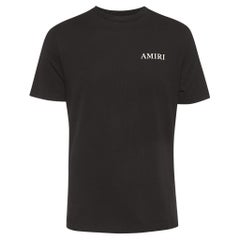 Amiri Schwarz Logo Druck Baumwolle Halbe Ärmel T-Shirt S