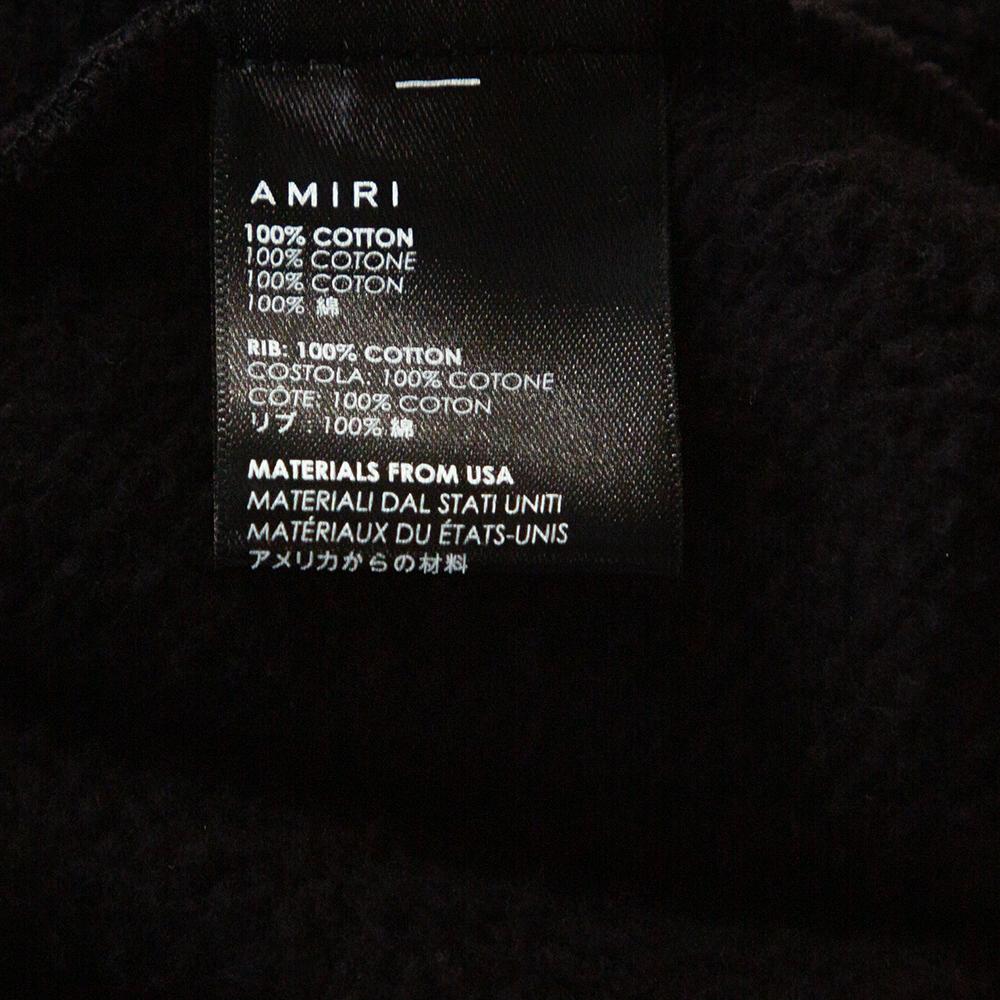 Amiri Black Logo Print Cotton Mix Patch Hooded Sweatshirt M In Good Condition In Dubai, Al Qouz 2