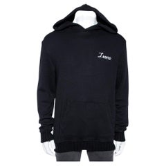 Amiri Black Lovers Embroidered Cotton Hooded Sweatshirt XL