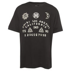 Amiri Schwarzes T-Shirt XXL aus Baumwolle mit halben Ärmeln und Ouija-Kartondruck