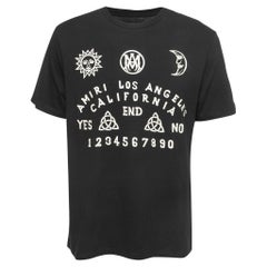 Amiri Schwarzes T-Shirt aus Baumwolle mit Ouija-Kartondruck L
