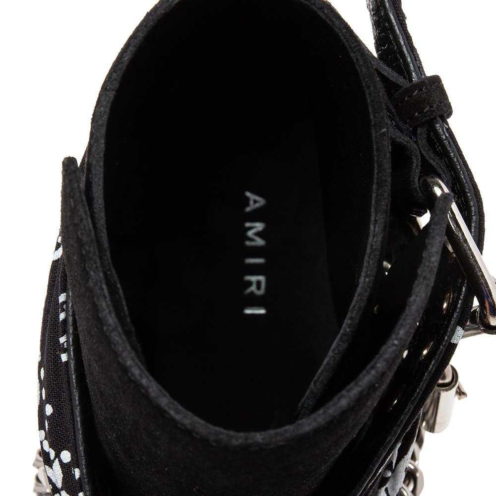 Amiri Black Suede Jodhpur Chain Ankle Boots Size 40 1