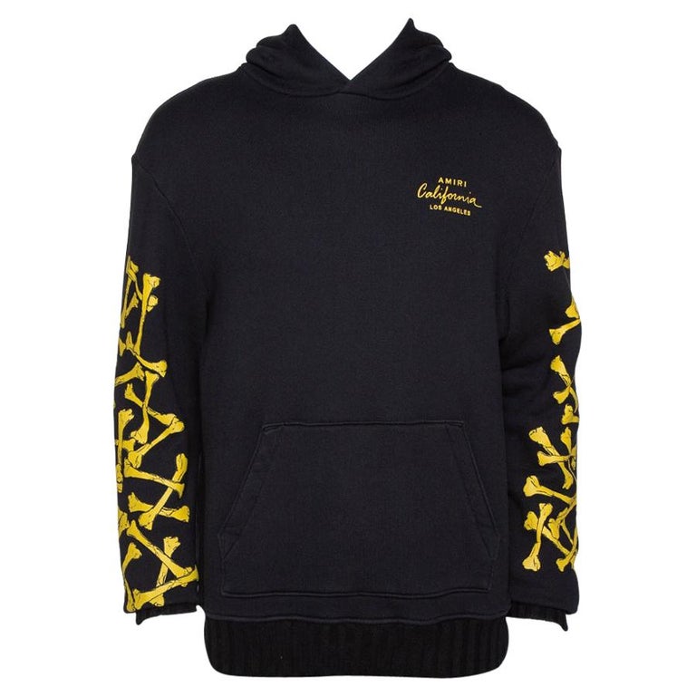 Amiri Black and Yellow Bones Print Cotton Pullover Hoodie M at 1stDibs |  yellow amiri hoodie, amiri california hoodie, amiri yellow hoodie