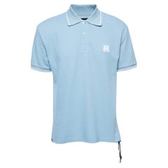 Amiri Blue Cotton Pique Logo Polo T-Shirt M