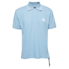 Used Amiri Blue Cotton Pique Logo Polo T-Shirt S