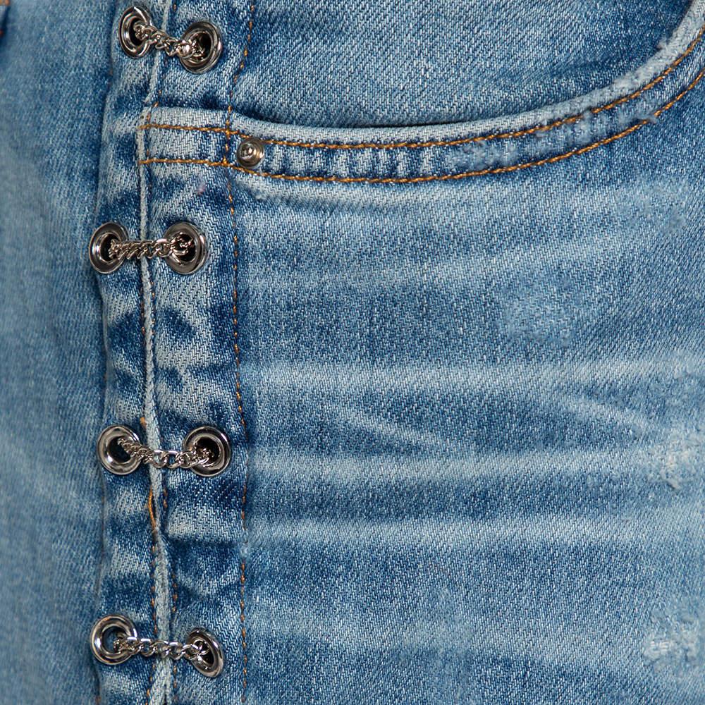 Amiri Blaue Denim-Jeans mit Kettendetail Damen im Angebot